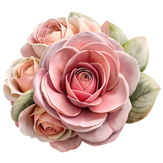 Watercolor Flower Bouquets Fabric Panel 3