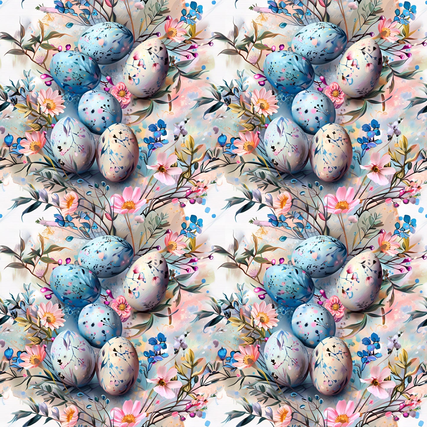 Boho Easter Eggs Pattern 1 Quilting Cotton Fabric