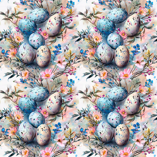 Boho Easter Eggs Pattern 1 Quilting Cotton Fabric