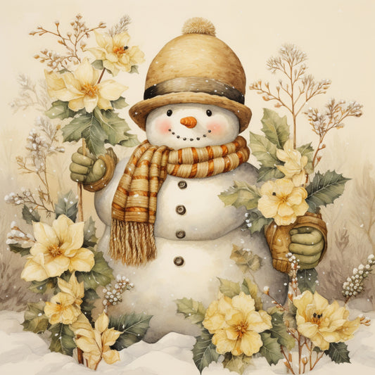 Classic Snowman Fabric Panel 48