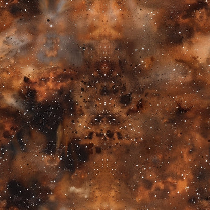 Brown Painted Galaxy Pattern 12 Quilting Cotton Fabric