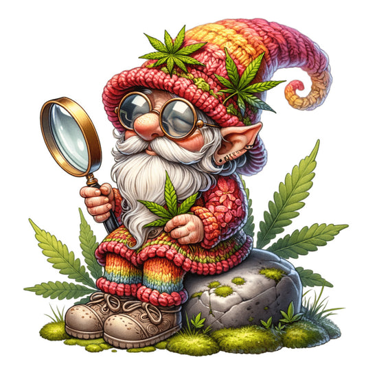 Cannabis Garden Gnomes Fabric Panel 3