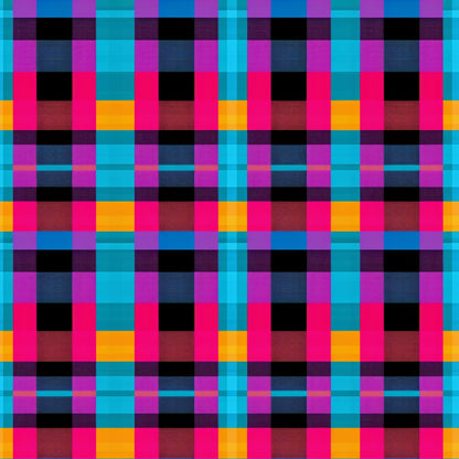 Electric Plaid Pattern 10 Minky Fabric