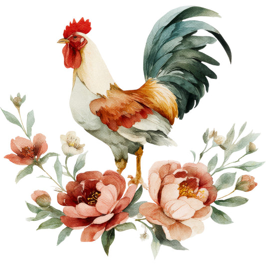 Farmhouse Chicken Decor Fabric Panel 39