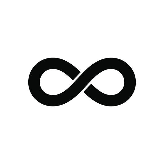 infinity symbol, black and white, modern, geometric, abstract, contemporary, minimalist, monochrome, bold, graphic design, mathematical, endless loop, figure eight, simple, clean lines, sleek, sophisticated, elegant, timeless, neutral, high contrast, decorative, home décor, wall art inspired, symbolic, mathematical pattern, linear design, symmetrical