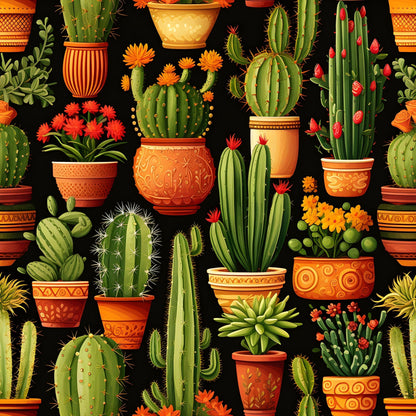 Midnight Succulents Pattern 7 Minky Fabric