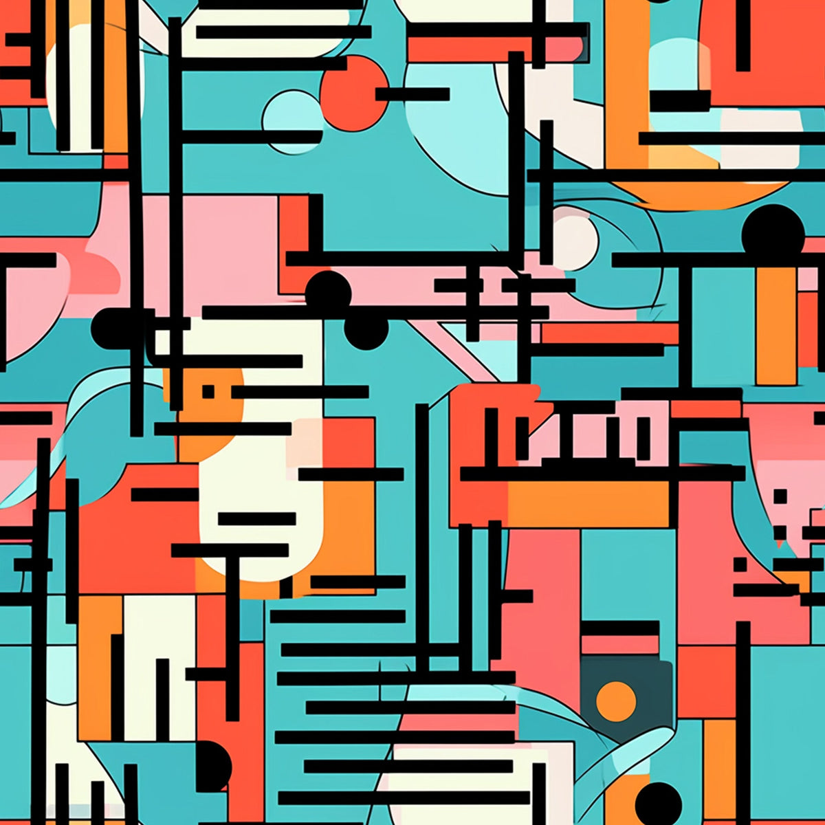 Memphis Pop Pattern 3 Minky Fabric