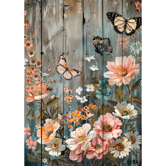 Rustic Butterfly Wall Art Fabric Panel 16