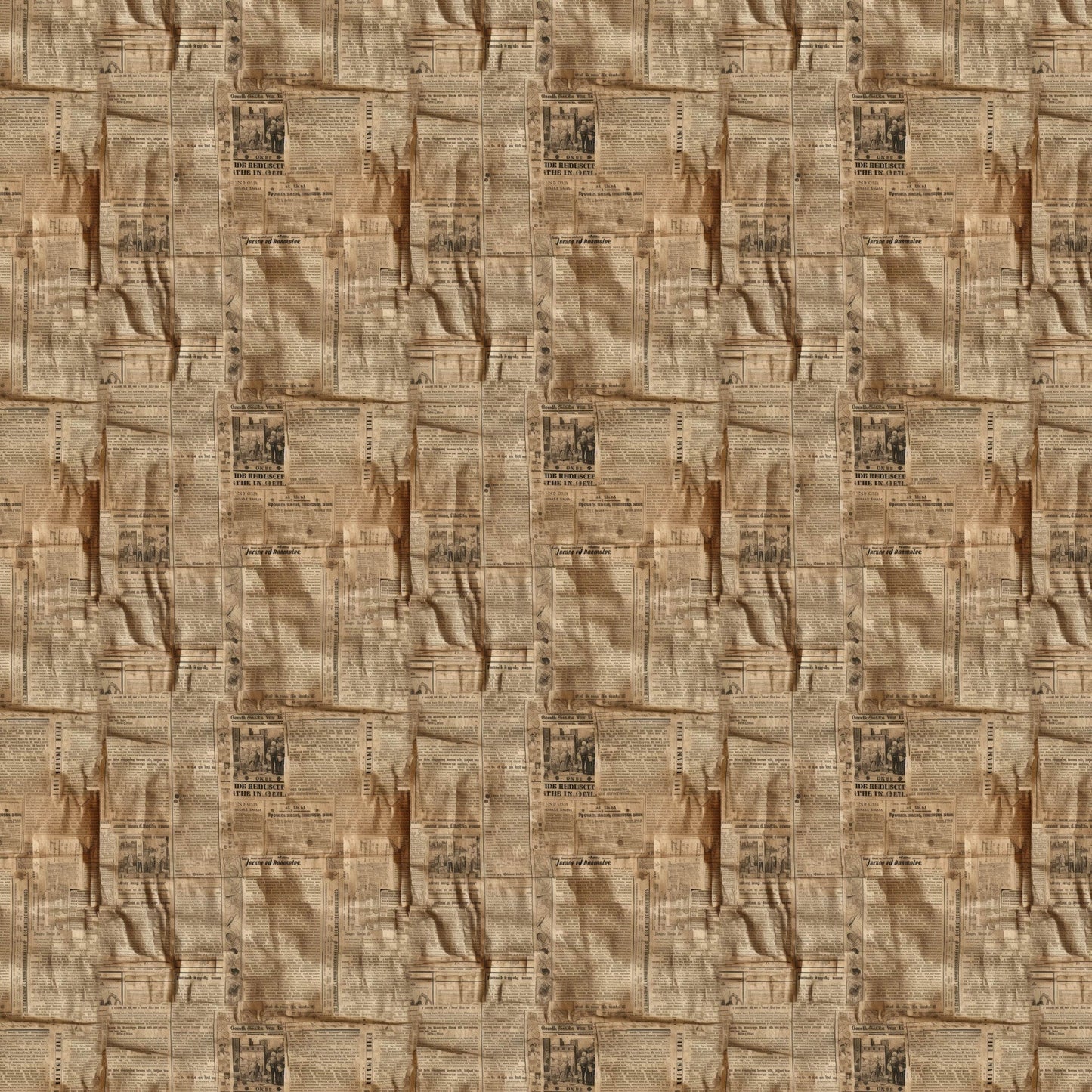 Old Newspapers Pattern 3 Quilting Cotton Fabric
