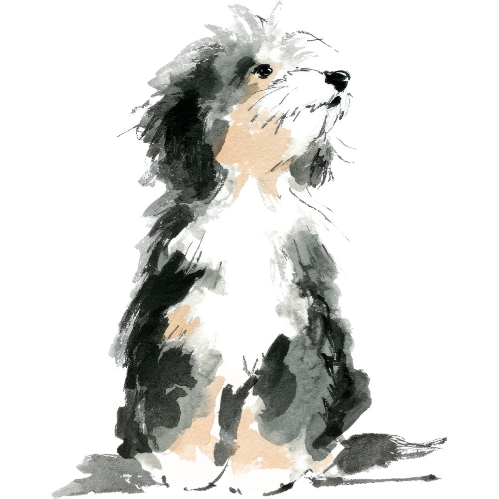 Handdrawn Doodle Dog Fabric Panel 56