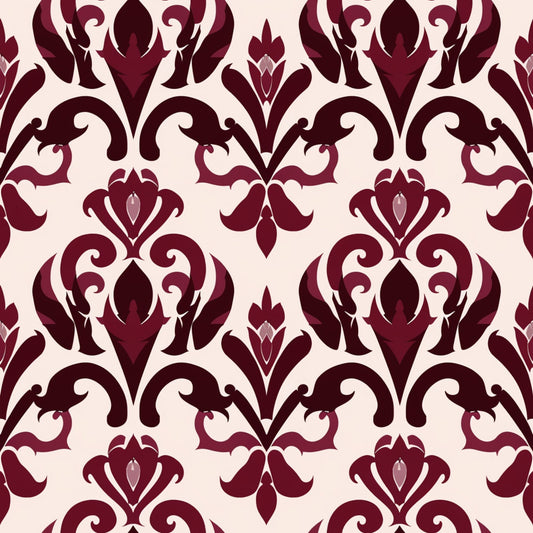 Burgundy Abstract Pattern 16 Quilting Cotton Fabric