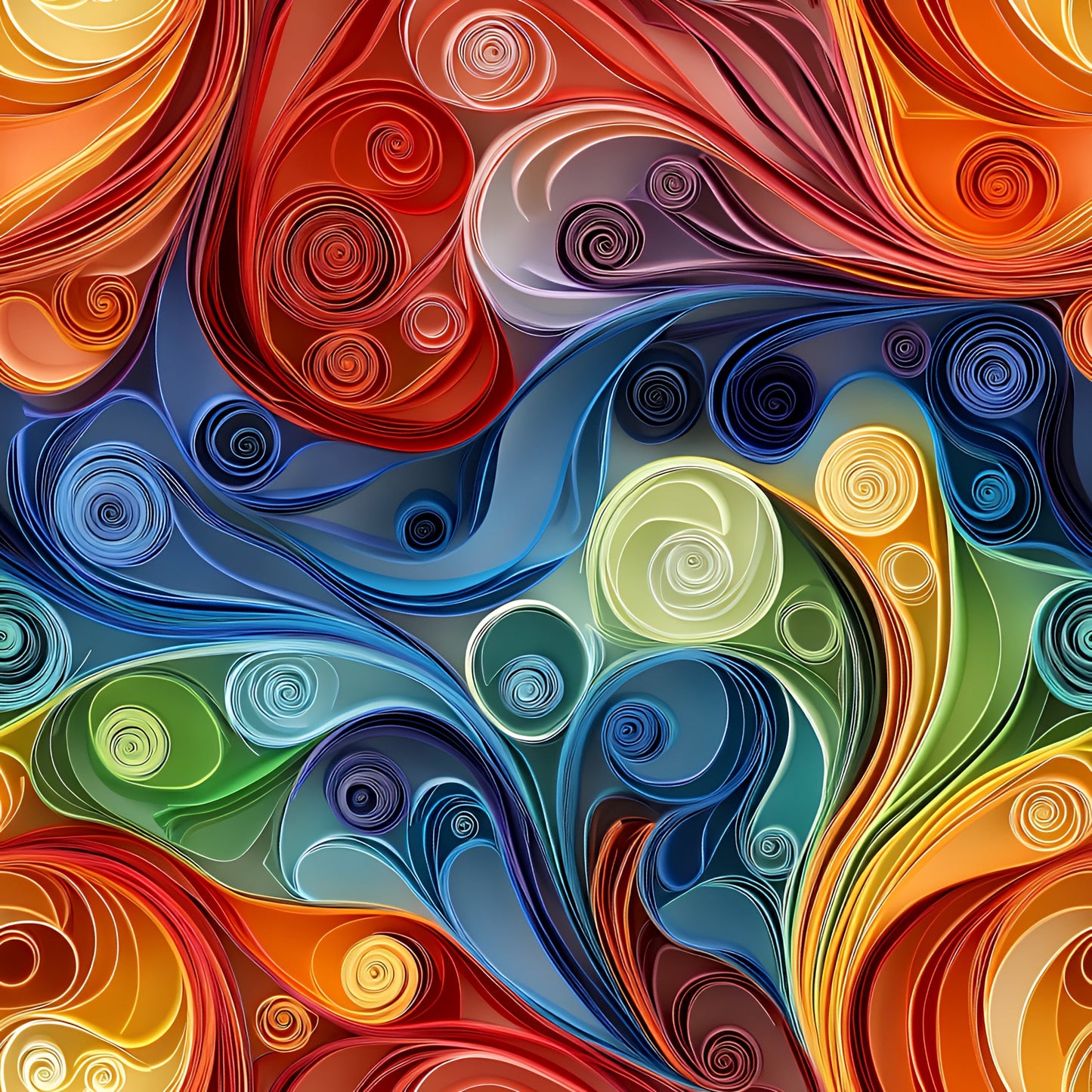 Abstract Paper Quilling Pattern 6 Quilting Cotton Fabric