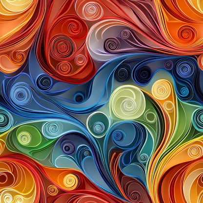 Abstract Paper Quilling Pattern 6 Quilting Cotton Fabric