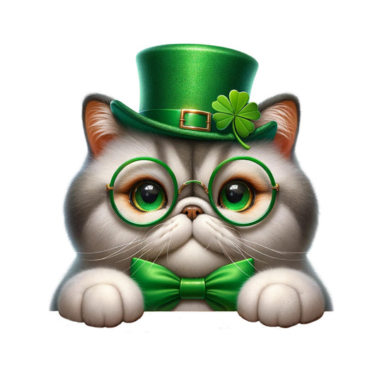St Patricks Day Cat Fabric Panel 22