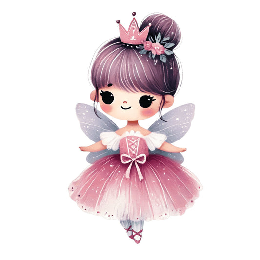 mauve, dusty rose, blush pink, purple, lavender, fairy, princess, crown, tutu, ballet, whimsical, magical, fantasy, enchanted, sparkly, glittery, flowers, floral, wings, fairy wings, girl, cute, sweet, elegant, magical theme, children's, kids, dreamy, storybook, fairytale