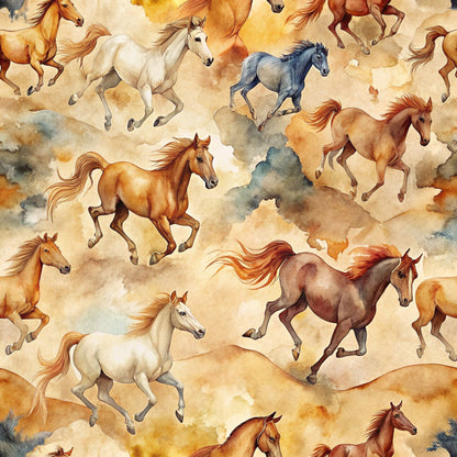 Galloping Mustangs Pattern 16 Minky Fabric