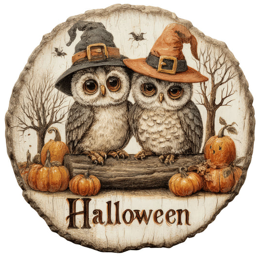 Halloween Owl Ornament Fabric Panel 2