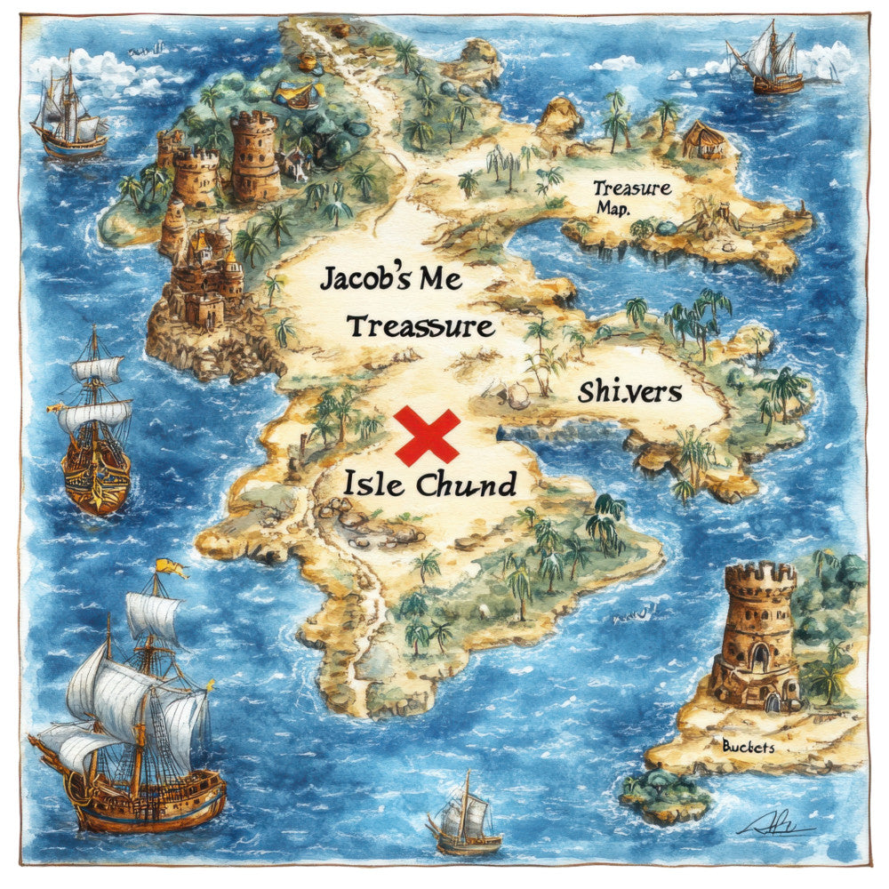 Pirate Treasure Map Fabric Panel 25