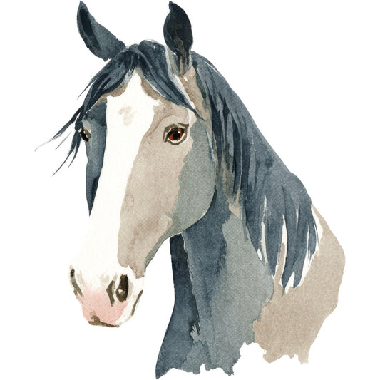 Watercolor Horses Fabric Panel 14