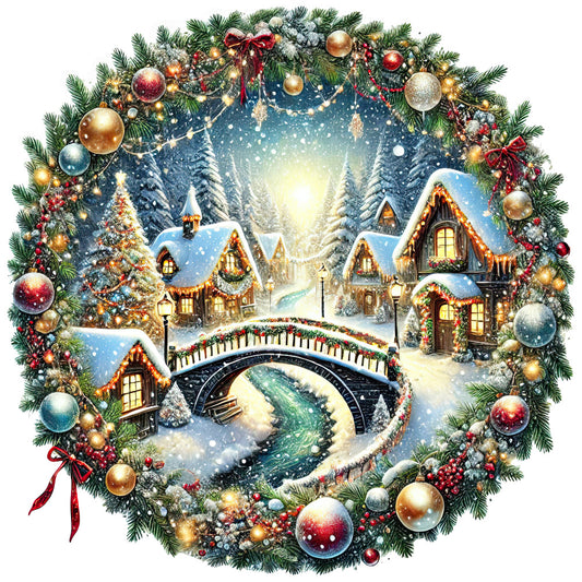 Christmas Villages Fabric Panel 91
