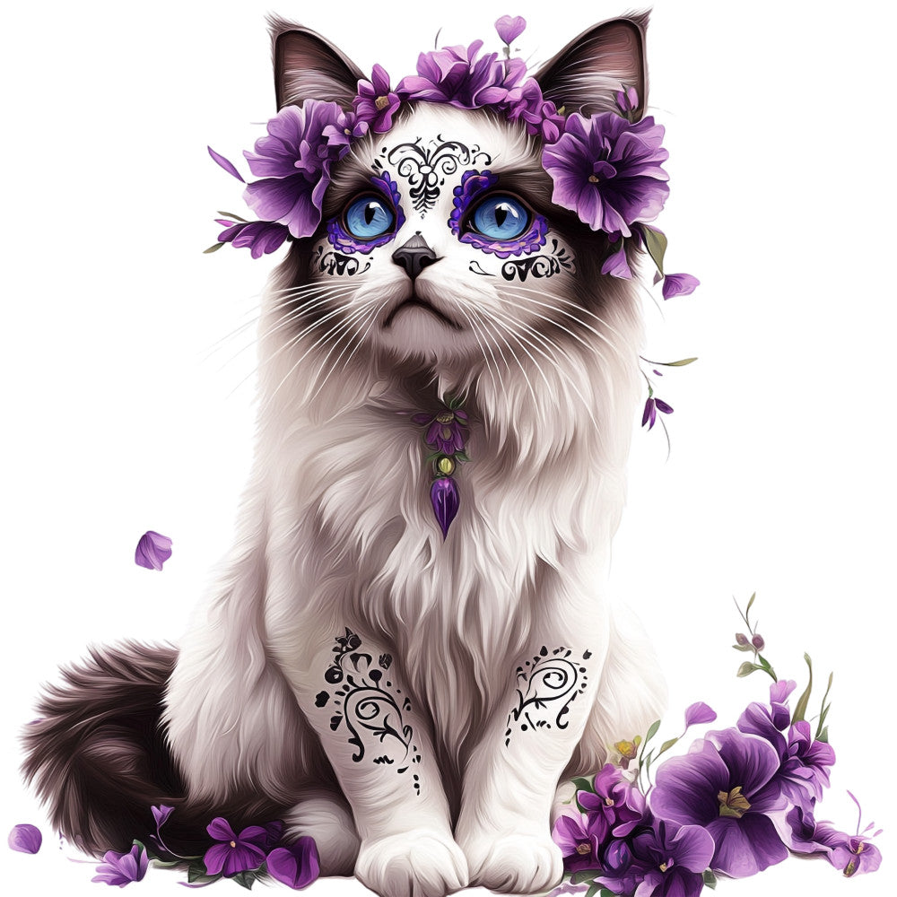 Cats de Los Muertos Fabric Panel 9