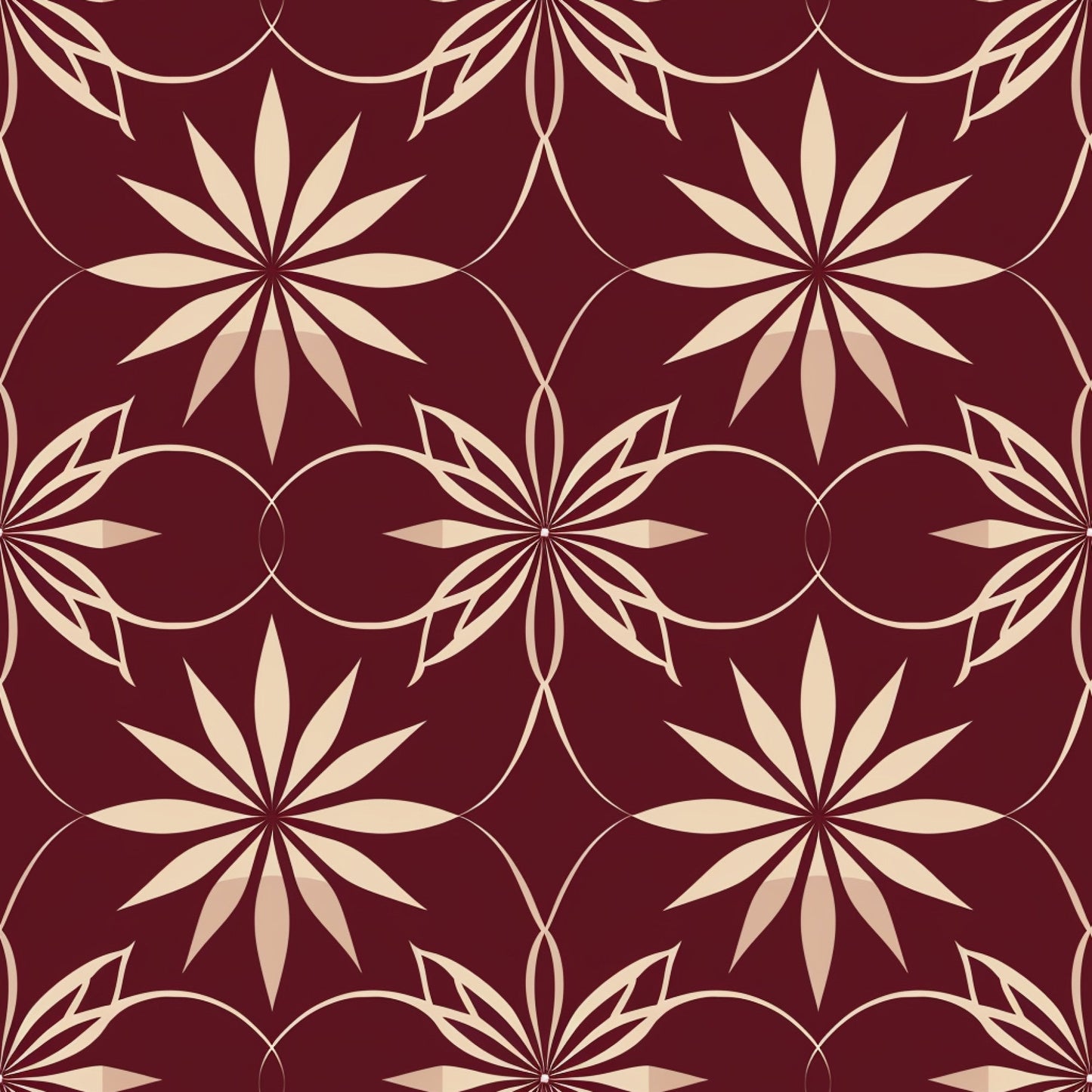 Burgundy Abstract Pattern 4 Quilting Cotton Fabric