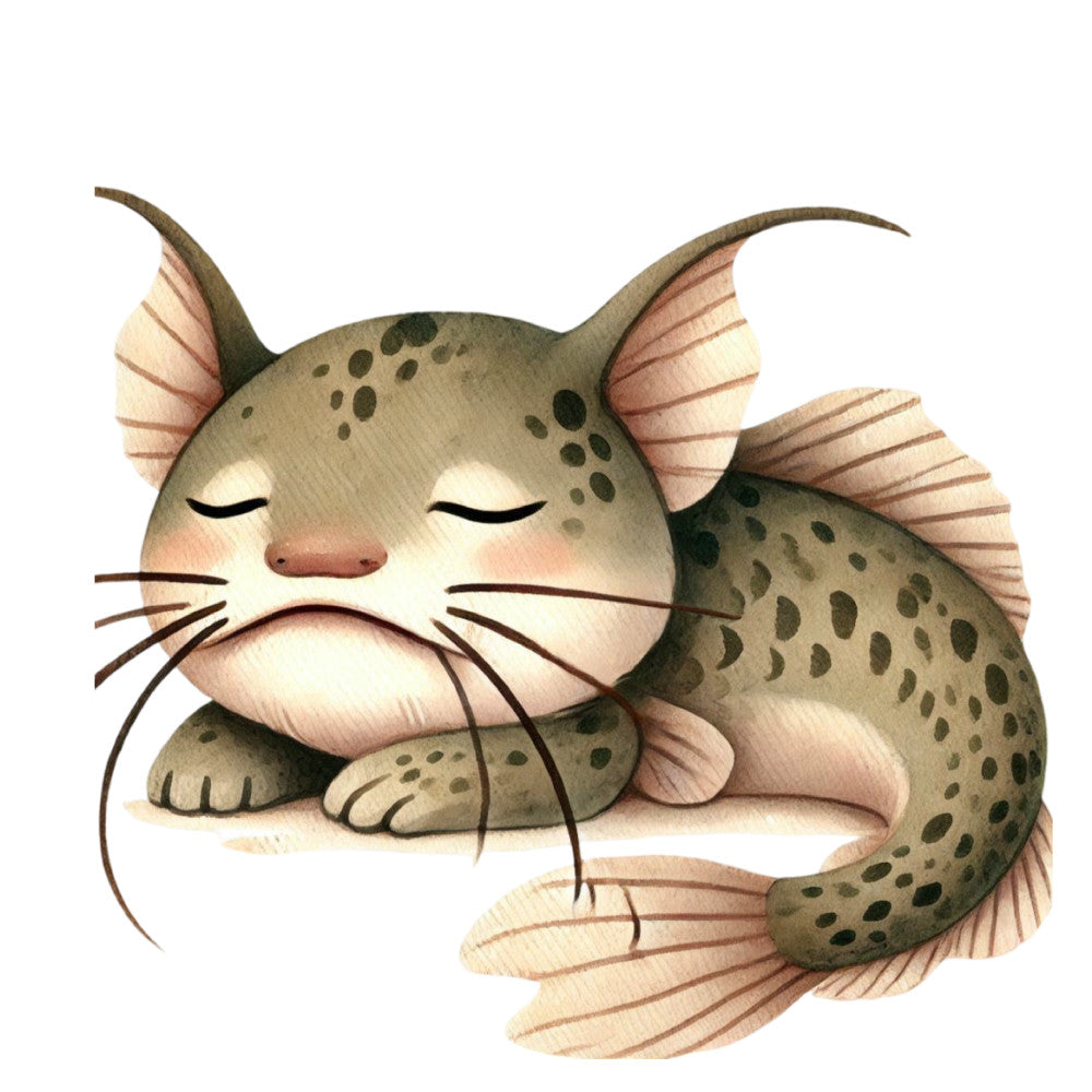 Watercolor Sea Fish Fabric Panel 16