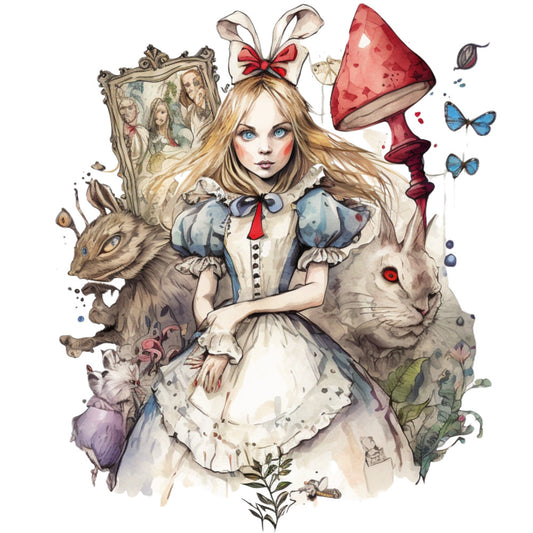 Classic Alice in Wonderland Fabric Panel 38