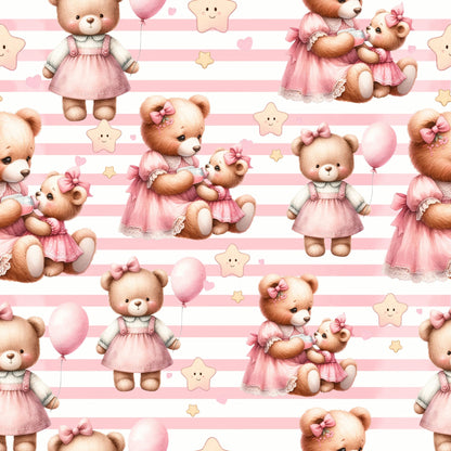 Beary Sweet Party Pattern 6 Minky Fabric