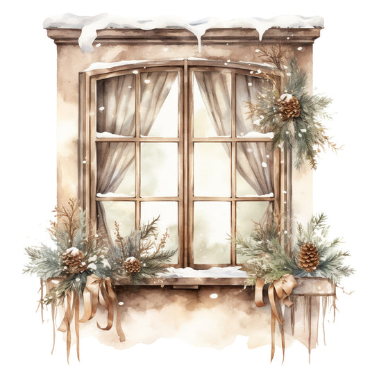 Antique Christmas Fabric Panel 3