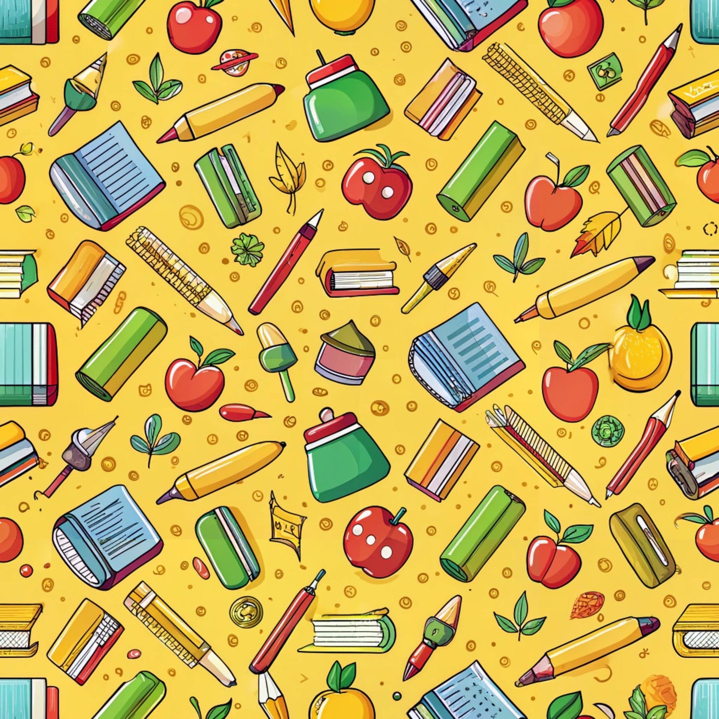 Back to School Pattern 24 Quilting Cotton Fabric