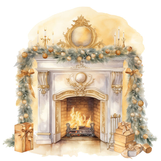 A Golden Christmas Fabric Panel 35