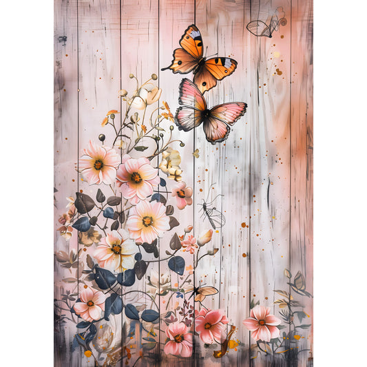 Rustic Butterfly Wall Art Fabric Panel 4