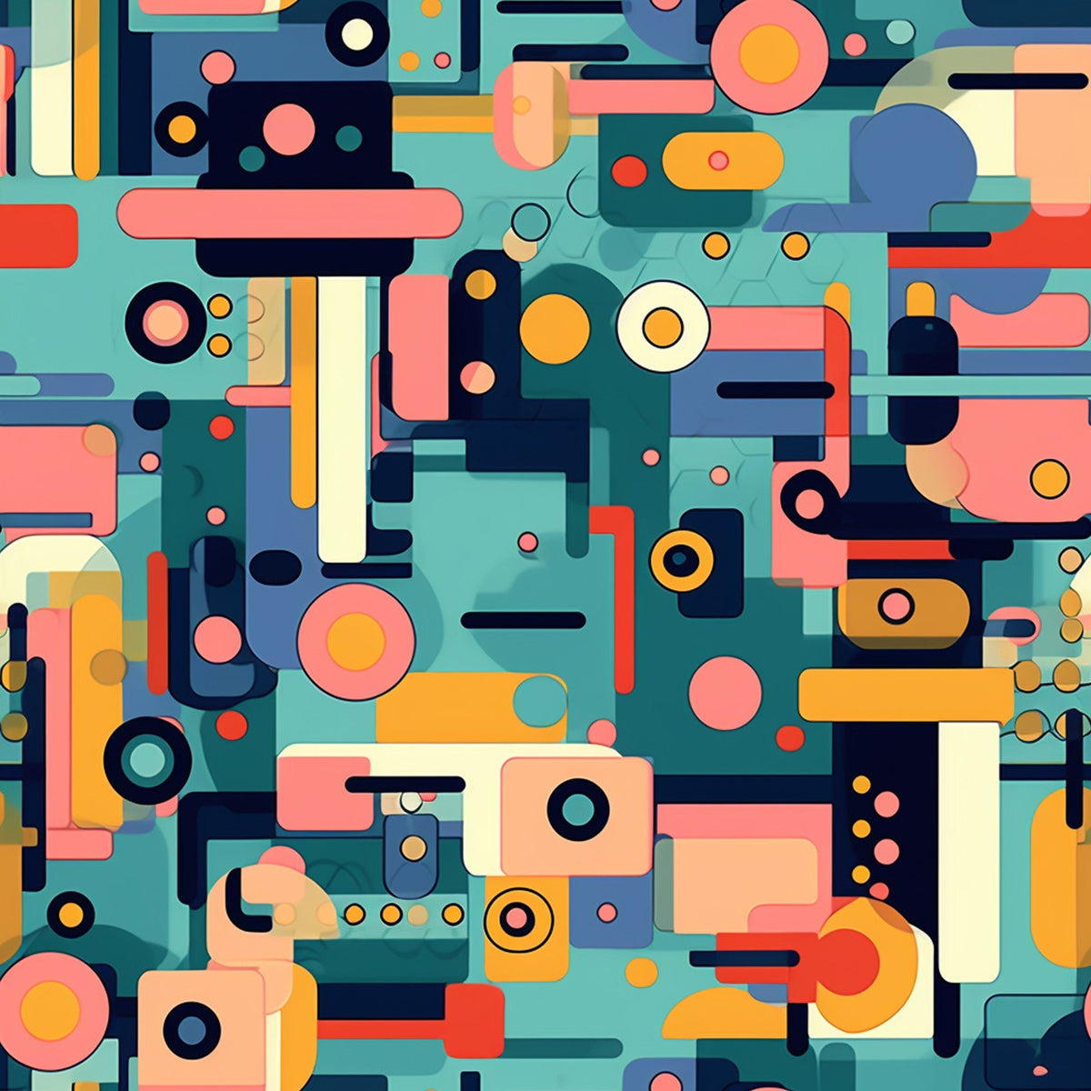 Memphis Pop Pattern 9 Minky Fabric