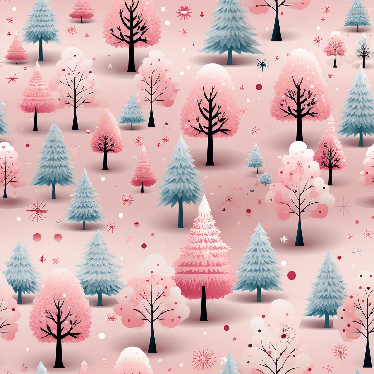 Peppermint Pines Pattern 12 Minky Fabric