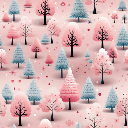 Peppermint Pines Pattern 12 Minky Fabric