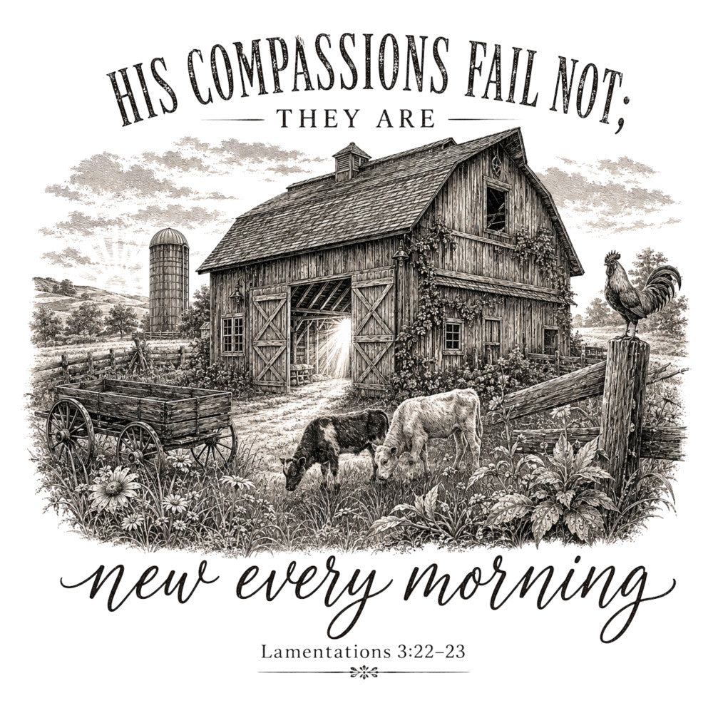 cream, sepia tone, black and white, grayscale, beige, tan, vintage farmhouse, rustic, inspirational, scripture, biblical quote, barn, farm animals, rooster, goats, pastoral, countryside, agricultural, traditional, engraved style, etching, nostalgic, nature, animals, farm life, homestead, spiritual, motivational, wall hanging, home decor