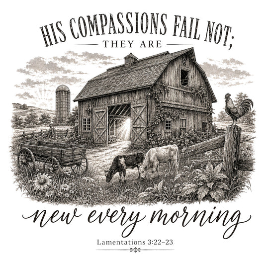 cream, sepia tone, black and white, grayscale, beige, tan, vintage farmhouse, rustic, inspirational, scripture, biblical quote, barn, farm animals, rooster, goats, pastoral, countryside, agricultural, traditional, engraved style, etching, nostalgic, nature, animals, farm life, homestead, spiritual, motivational, wall hanging, home decor