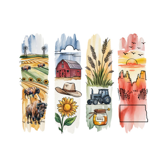 Brushstroke State Fabric Panel 31