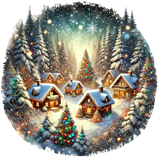 Christmas Villages Fabric Panel 87