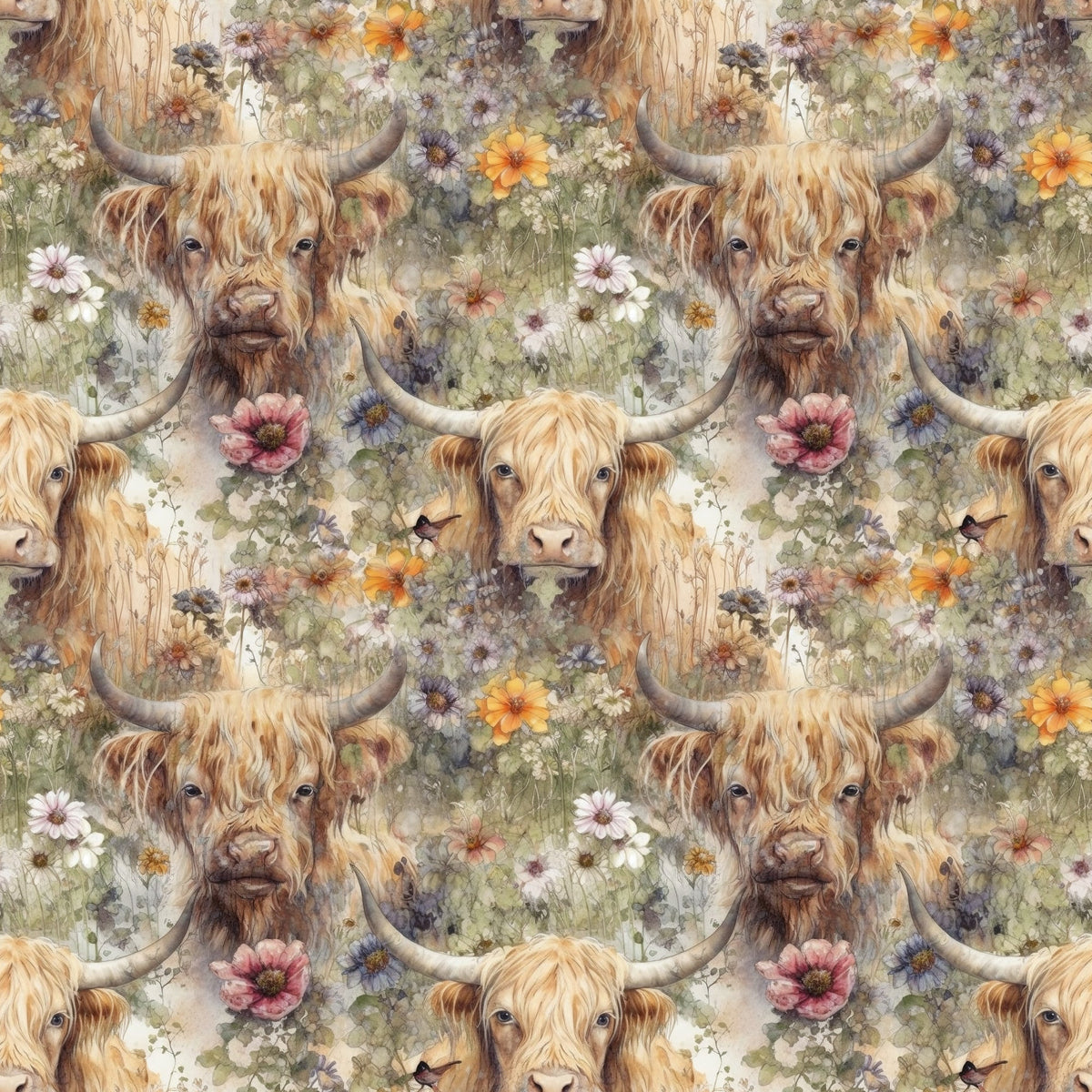 Wildflower Herd Pattern 1 Minky Fabric