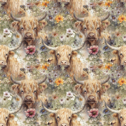 Wildflower Herd Pattern 1 Minky Fabric