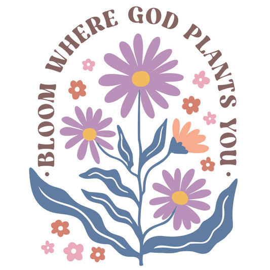 Christian Boho Flowers Fabric Panel 7