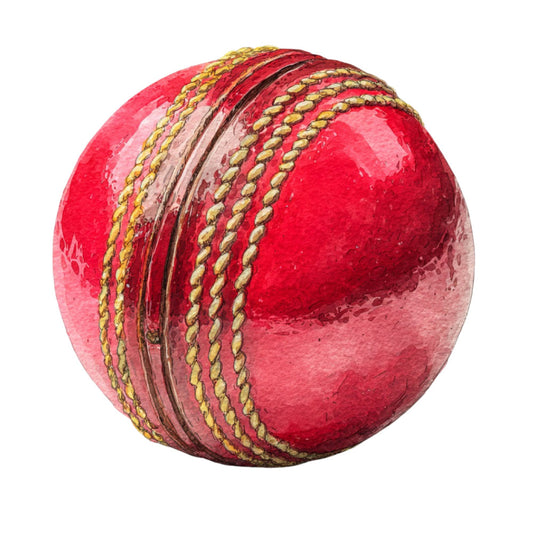 cricket ball, red, crimson red, bright red, deep red, sports, athletic, ball, stitched, seam detail, geometric, striped, gold thread, yellow stitching, traditional, classic, vintage sports, cricket equipment, novelty, theme fabric, boys, men, sporty, recreational, summer sport, competitive, crafts, apparel, home decor