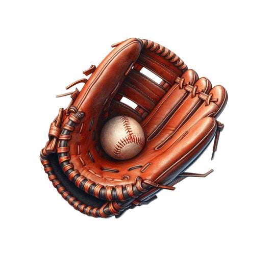 baseball glove, sports, leather brown, rust red, burnt orange, tan, cream, baseball, ball, athletic, vintage, americana, sports theme, boys room, man cave, baseball fan, sports equipment, recreation, classic, traditional, nostalgic, masculine, sports motif, baseball diamond, leisure, spring, summer, casual style