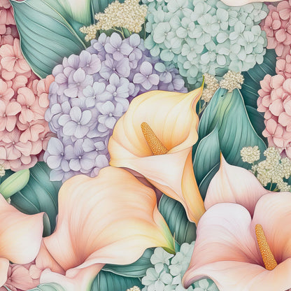 Pastel Calla Lily Pattern 3 Quilting Cotton Fabric