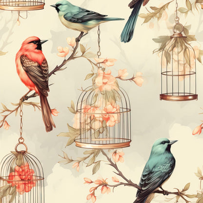 Gilded Aviary Pattern 5 Minky Fabric