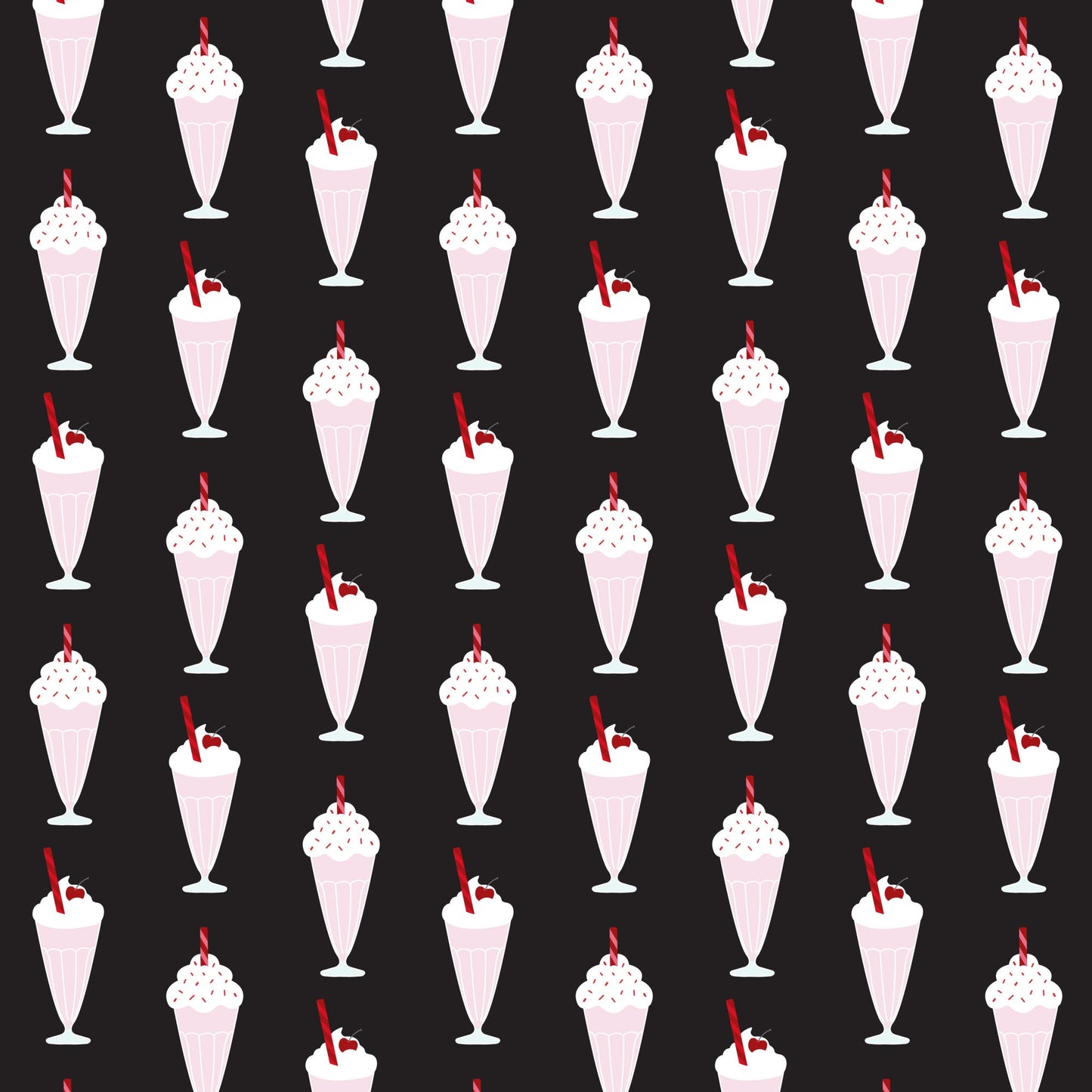 50s Black and Red Diner Pattern 11 Quilting Cotton Fabric