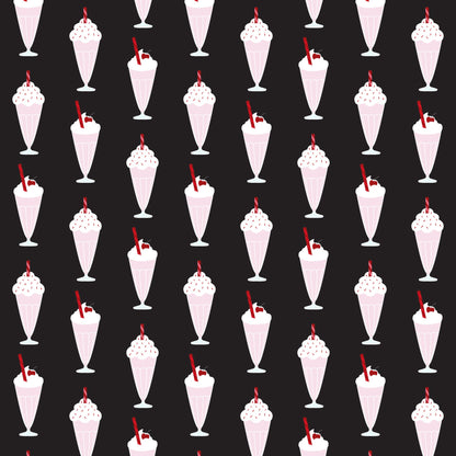 50s Black and Red Diner Pattern 11 Quilting Cotton Fabric