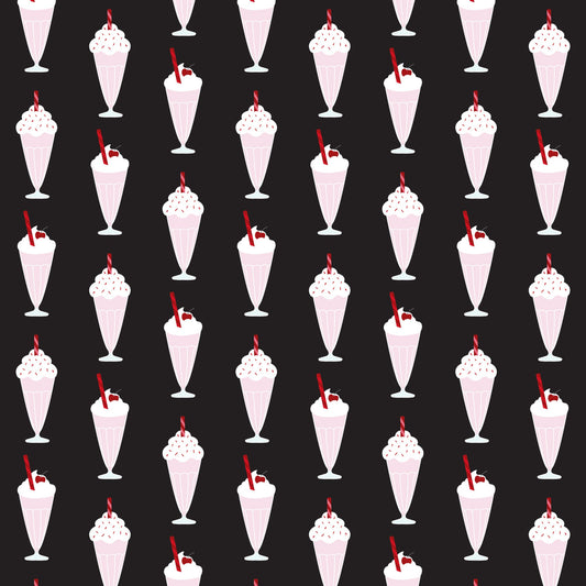50s Black and Red Diner Pattern 11 Quilting Cotton Fabric